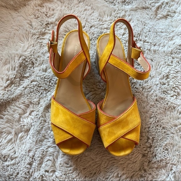 anthropologie piped platform heels cork leather 11 - Picture 7 of 11